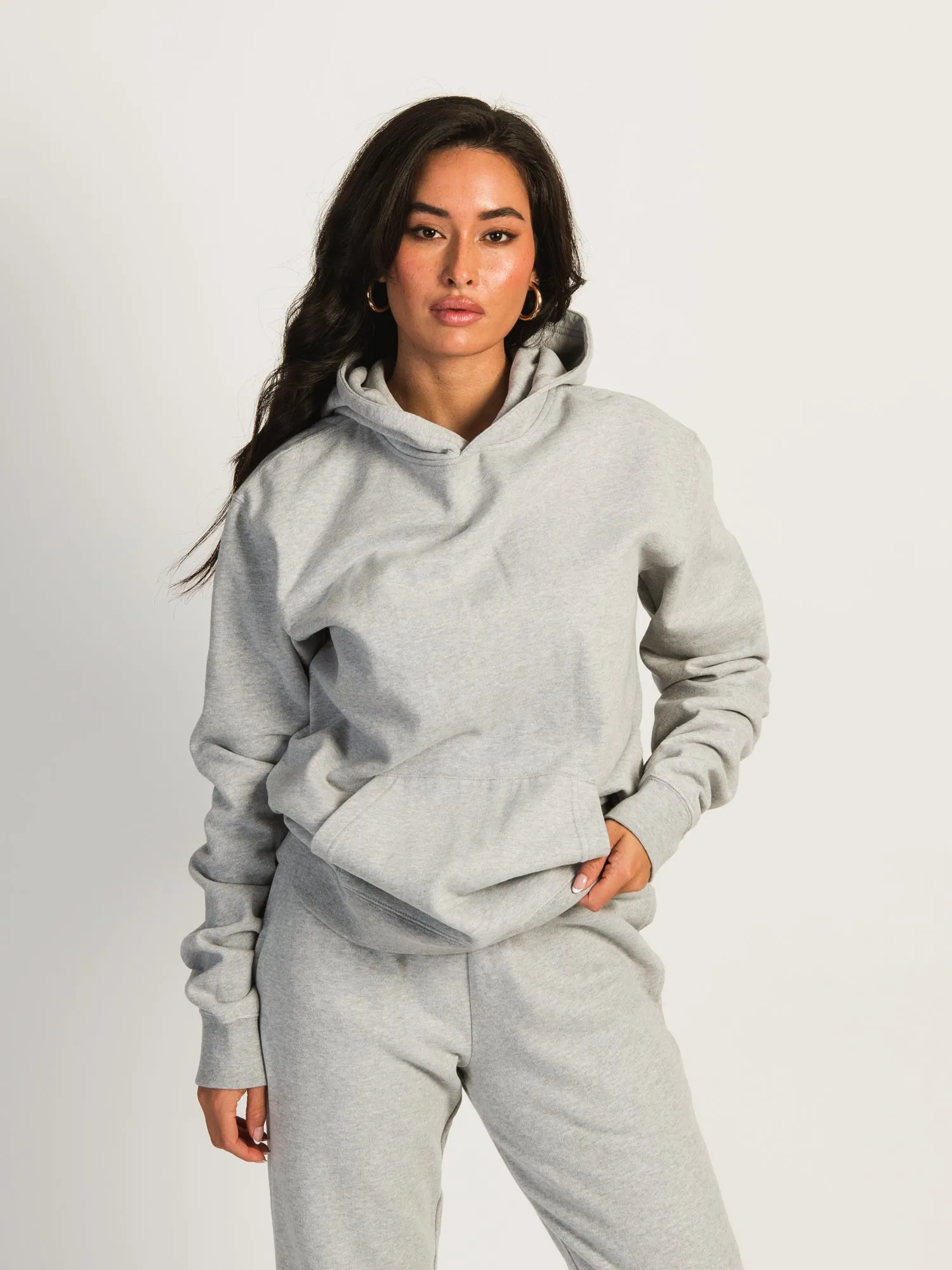 HARLOW HARLEY OVERSIZED MELANGE HOODIE - HEATHER GREY sold by Boathouse
