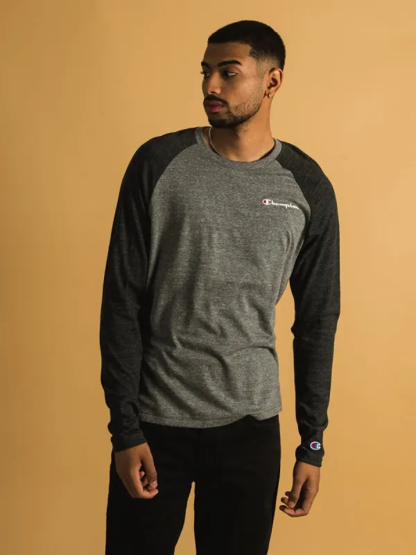 CHAMPION POWERBLEND LONG SLEEVE RAGLAN  - CLEARANCE sold by Boathouse