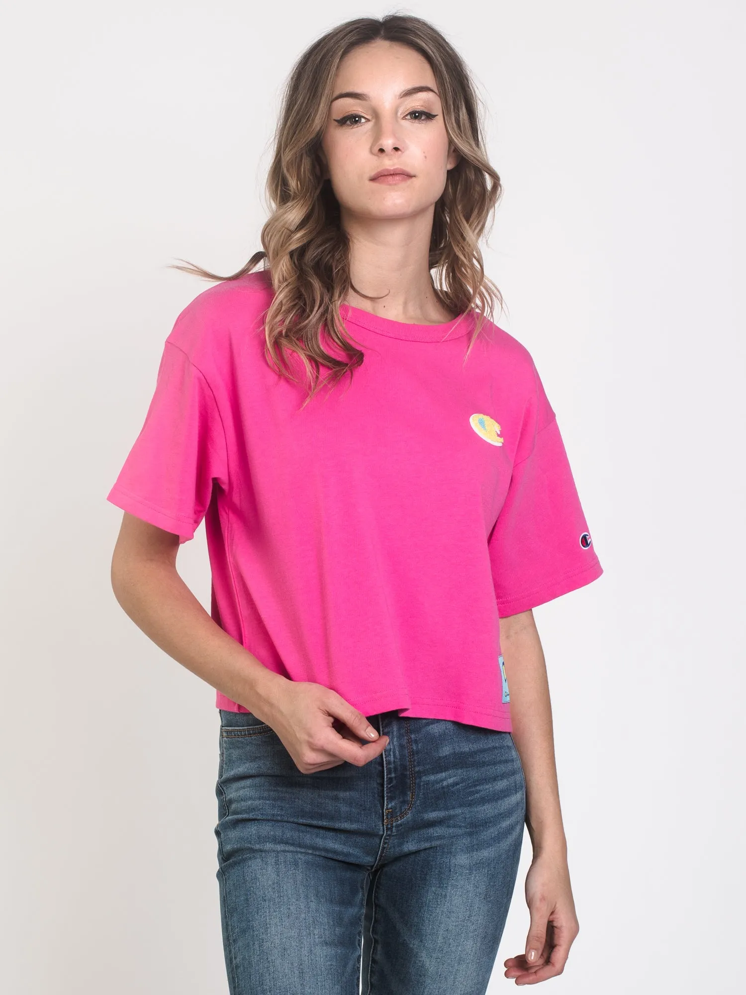 WOMENS CROP HERITAGE SHORT SLEEVE TEE - PINK - CLEARANCE sold by Boathouse product image thumbnail 3