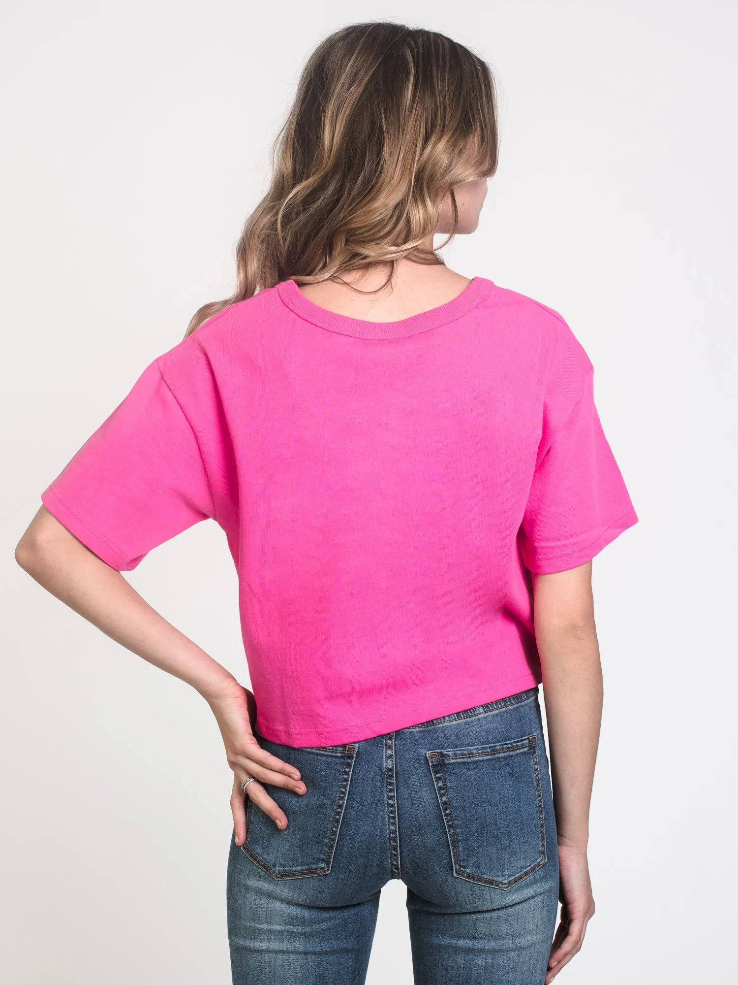 WOMENS CROP HERITAGE SHORT SLEEVE TEE - PINK - CLEARANCE sold by Boathouse product image thumbnail 2