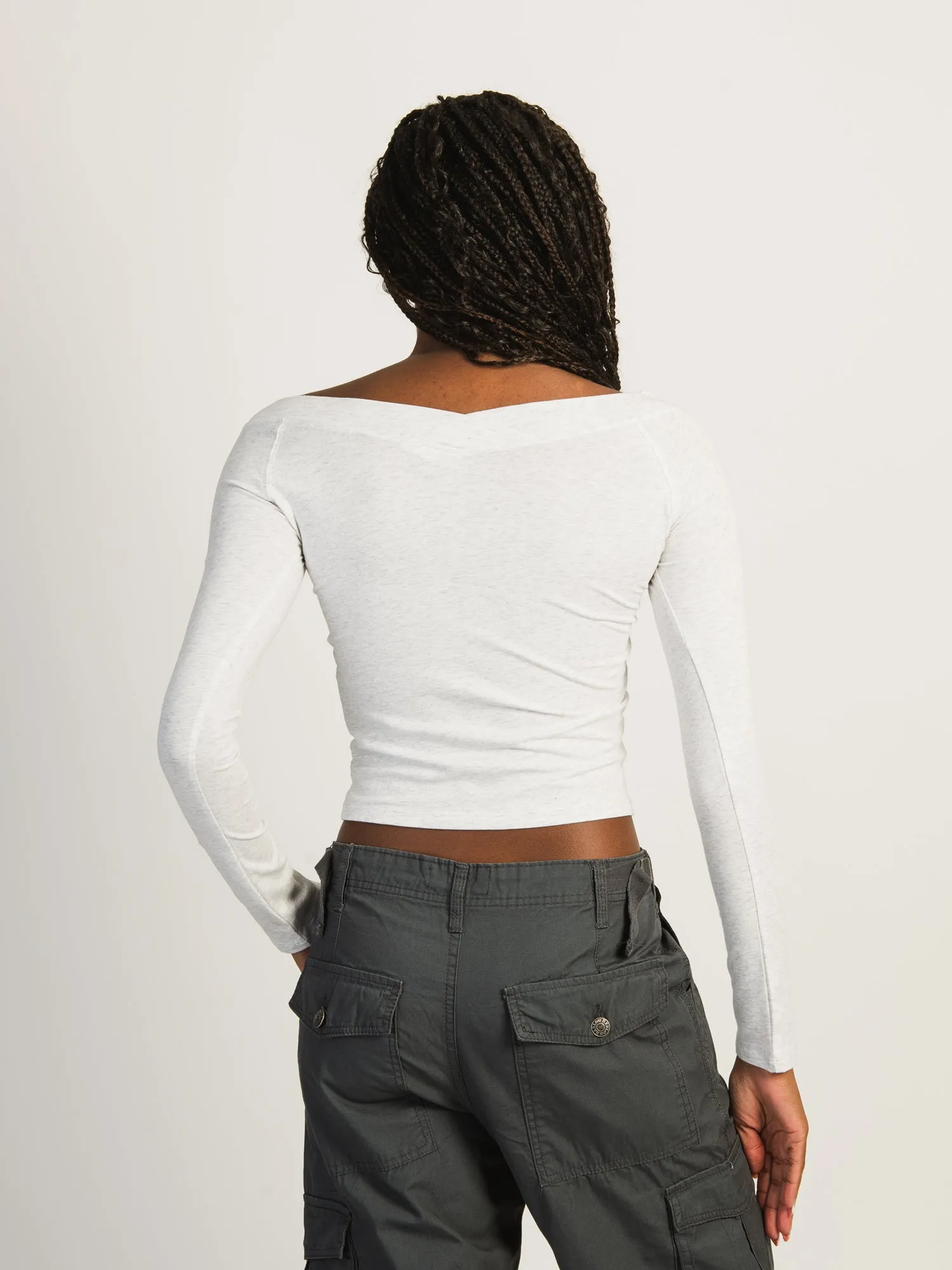 HARLOW CHLOE MELANGE LONG SLEEVE - CLOUD sold by Boathouse product image thumbnail 3