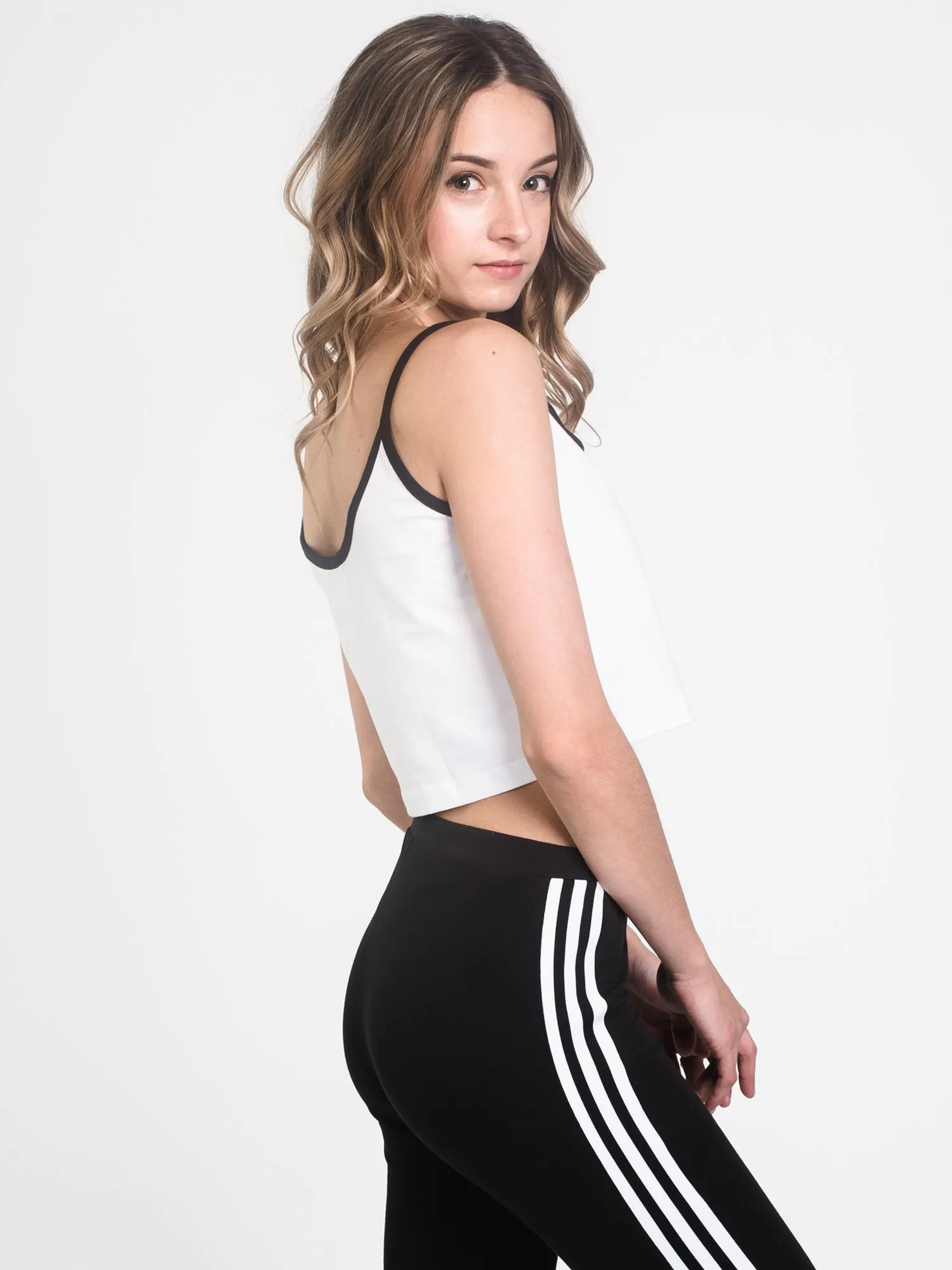 WOMENS CROP TANK W/LOGO - WHITE - CLEARANCE sold by Boathouse product image thumbnail 3