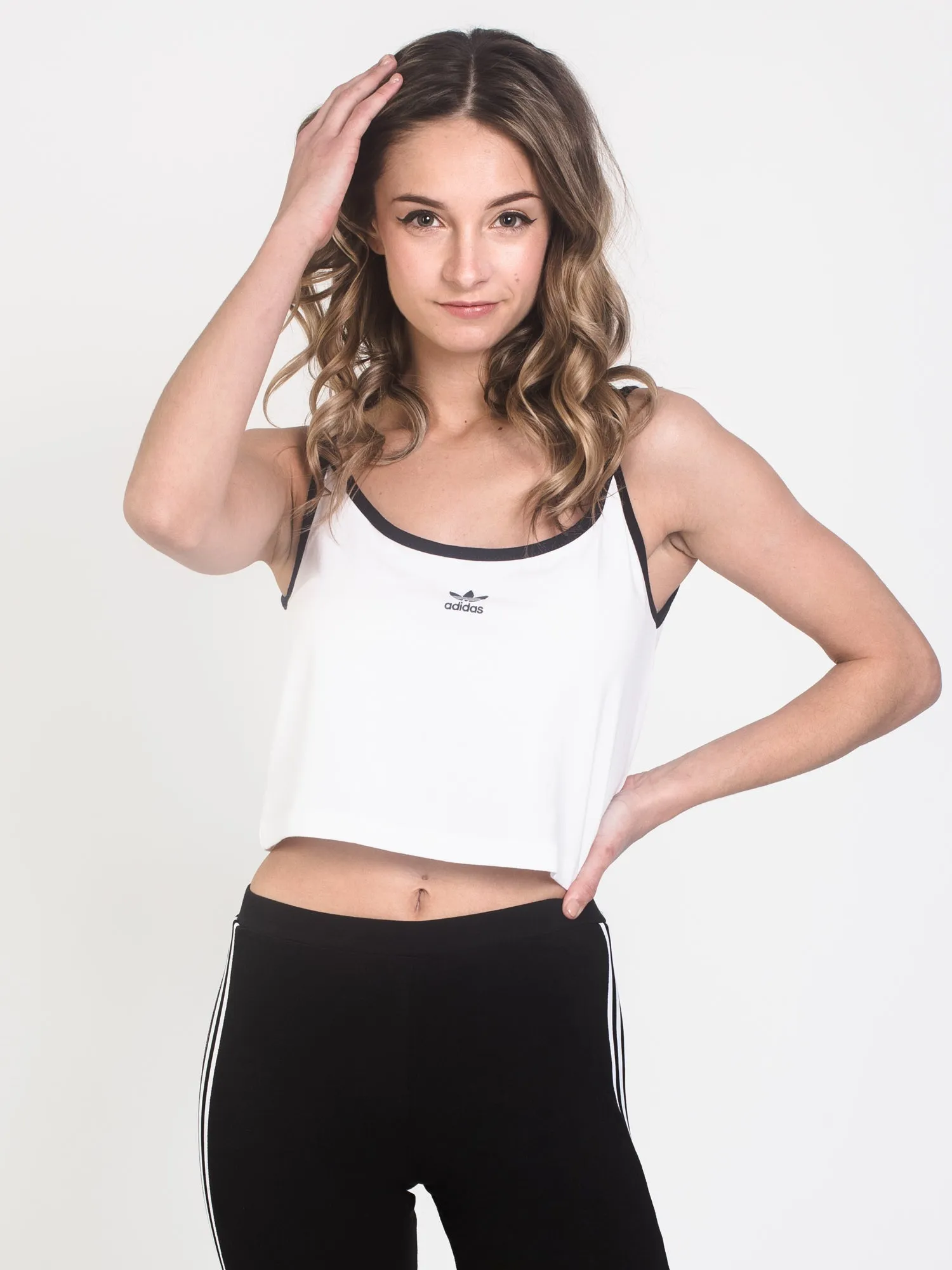 WOMENS CROP TANK W/LOGO - WHITE - CLEARANCE sold by Boathouse