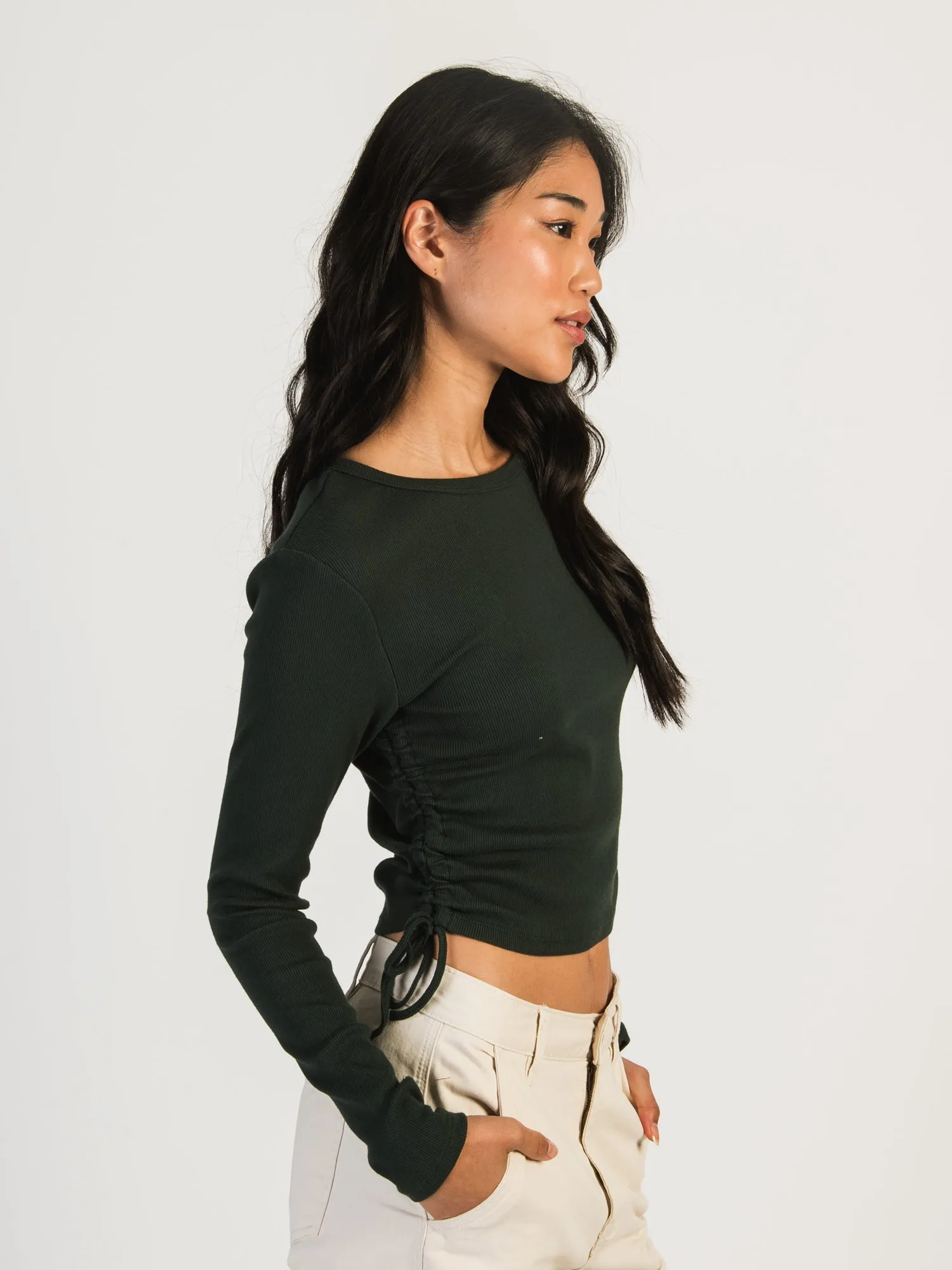 HARLOW RACHEL RUCHED LONG SLEEVE - FOREST - CLEARANCE sold by Boathouse product image thumbnail 3