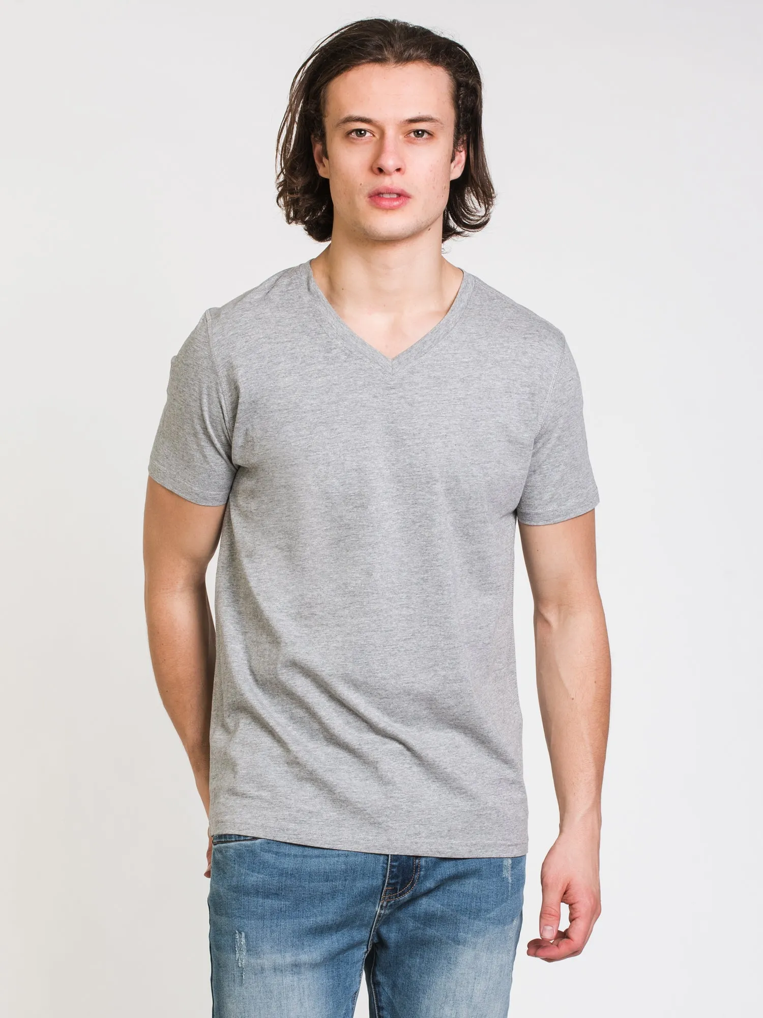 VICTOR V-NECK TEE - GREY MIX sold by Boathouse