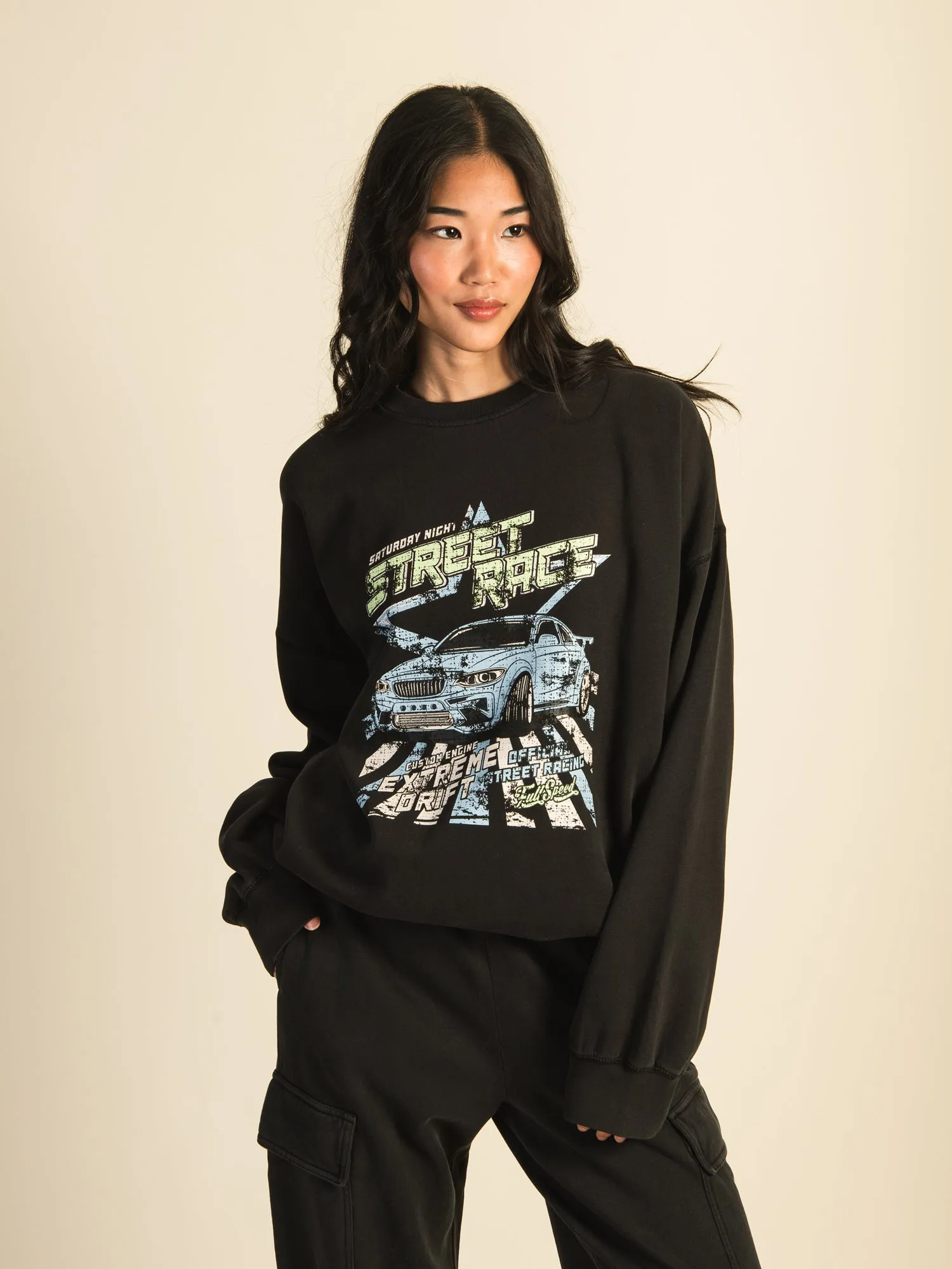 HARLOW MICHELLE PRINT CREW SWEATSHIRT - COAL - CLEARANCE sold by Boathouse product image thumbnail 2