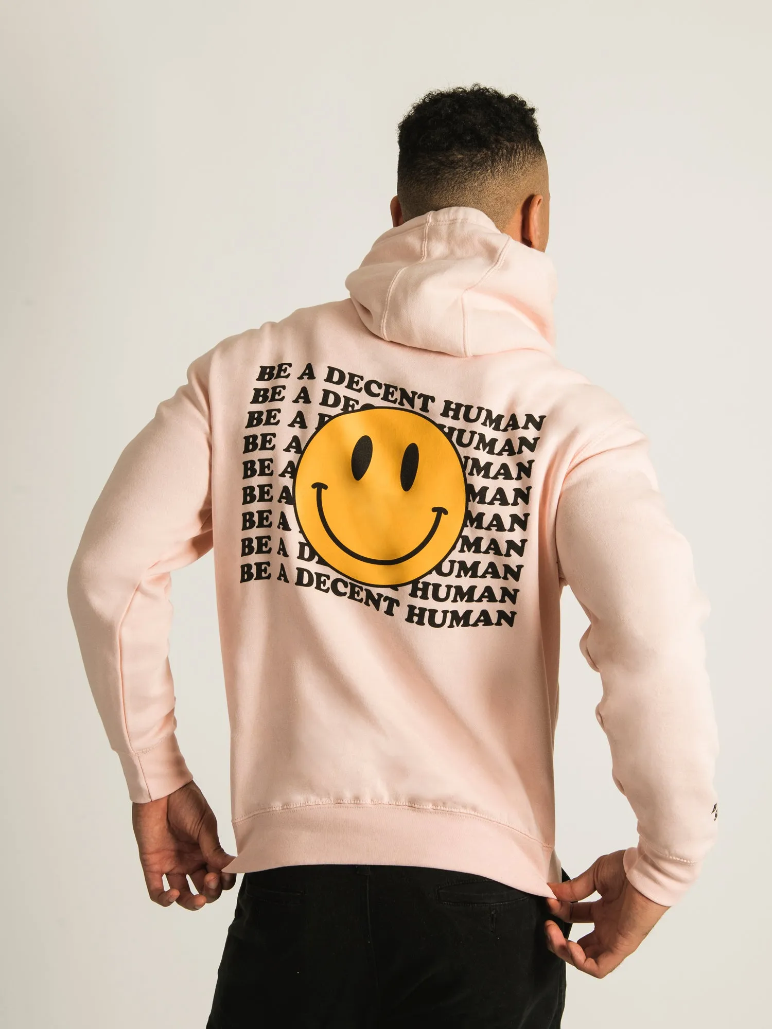 BARSTOOL SPORTS BE A DECENT HUMAN PULLOVER HOODIE sold by Boathouse