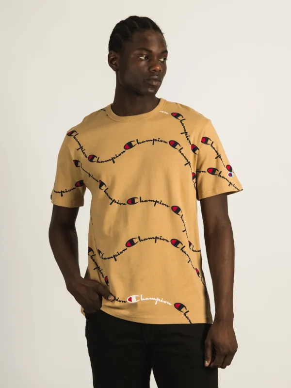 CHAMPION REVERSE WEAVE ALL OVER PRINT HERITAGE T-SHIRT - CLEARANCE sold by Boathouse