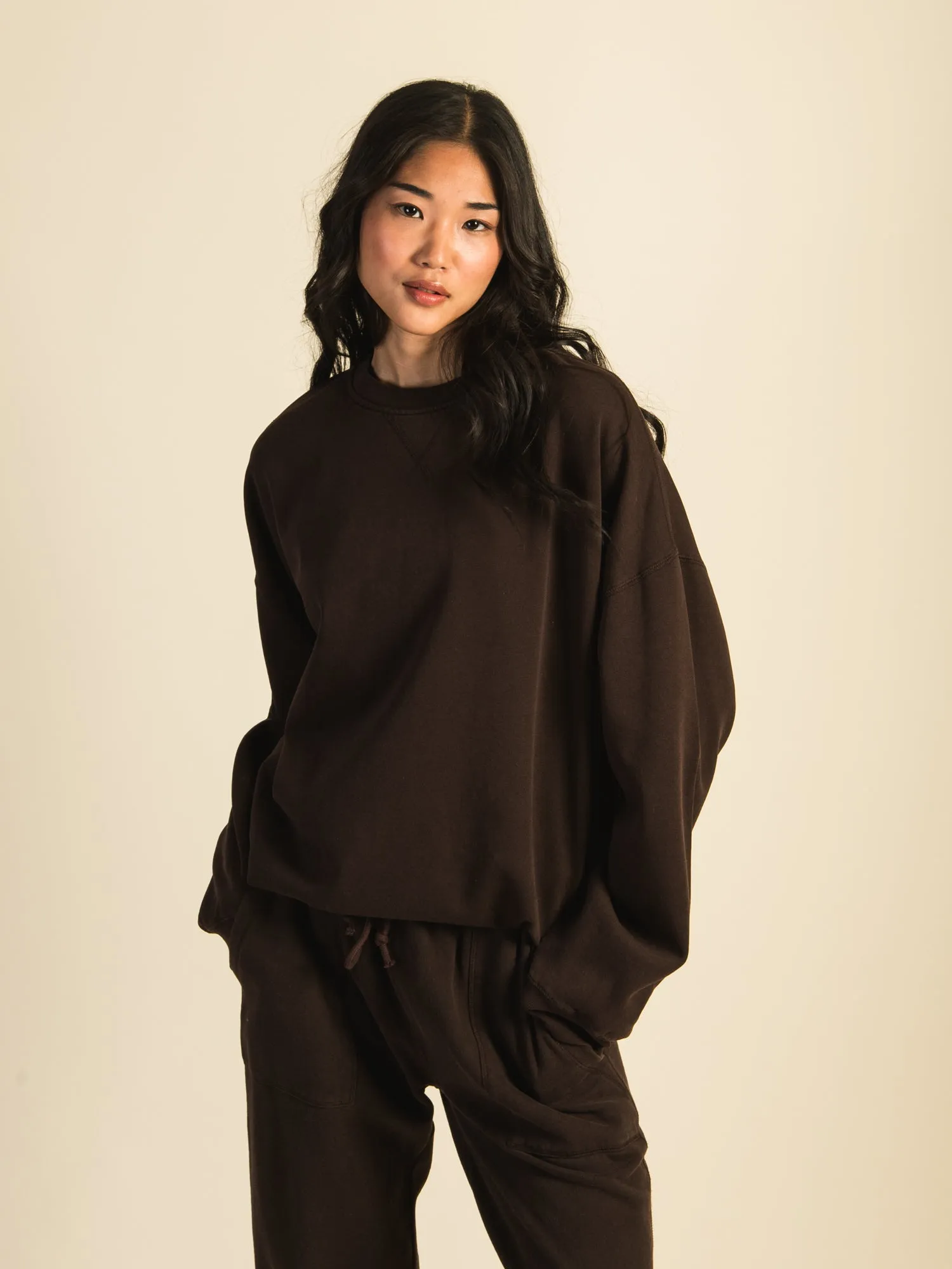 HARLOW MICHELLE CREW SWEATSHIRT - CHOCOLATE sold by Boathouse product image thumbnail 2
