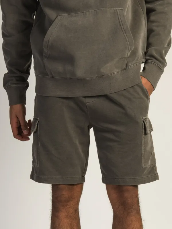 KOLBY GARMENT DYE FRENCH TERRY CARGO SHORT - IRON - CLEARANCE sold by Boathouse