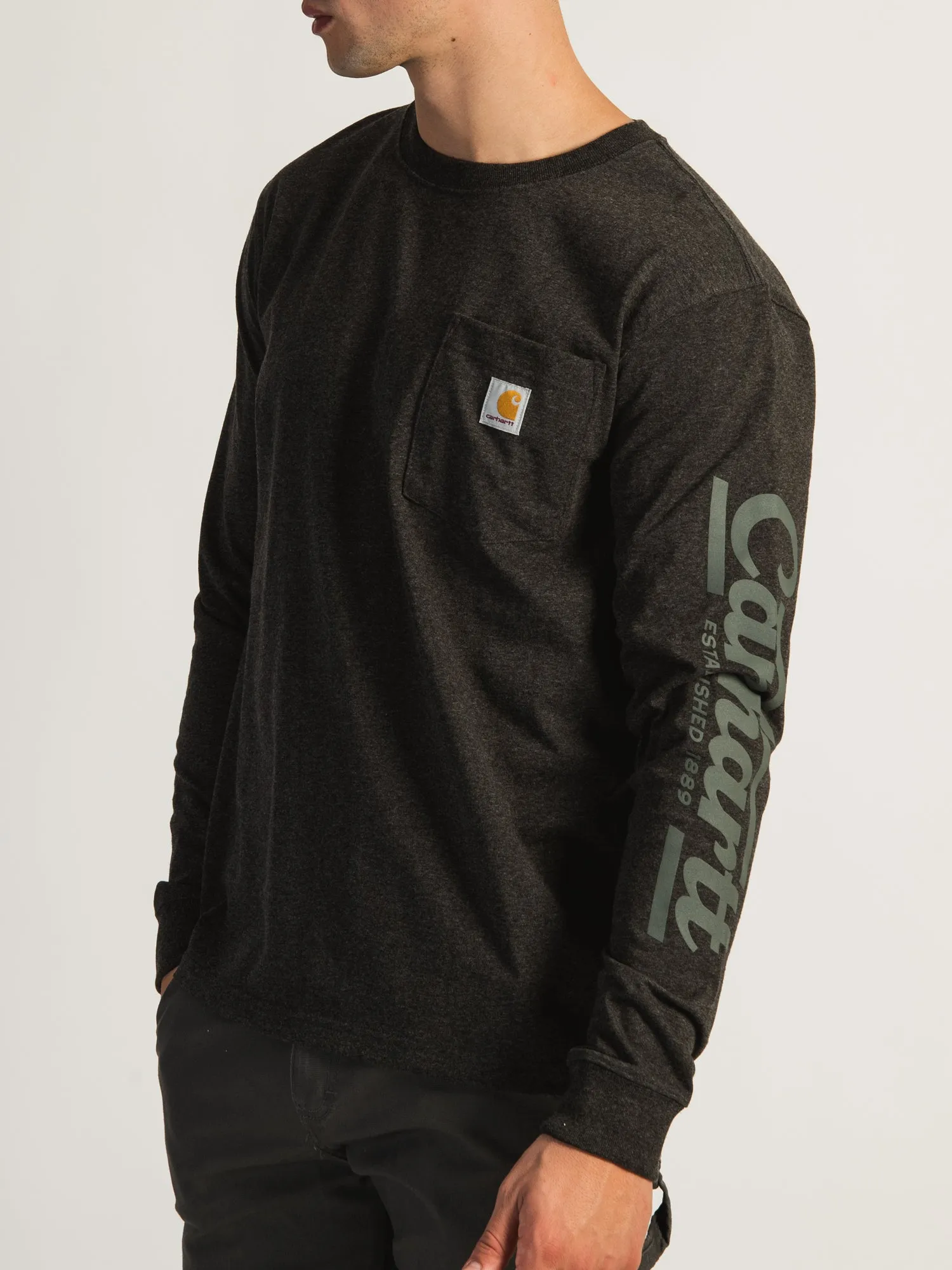 CARHARTT HEAVYWEIGHT LONG SLEEVE SCRIPT T-SHIRT sold by Boathouse product image thumbnail 2