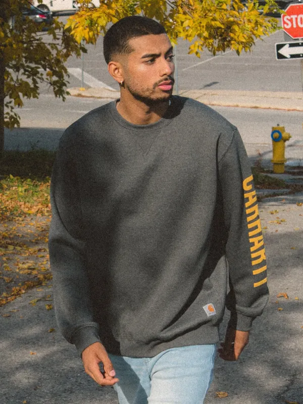 CARHARTT MIDWEIGHT CREWNECK LOGO SLEEVE sold by Boathouse
