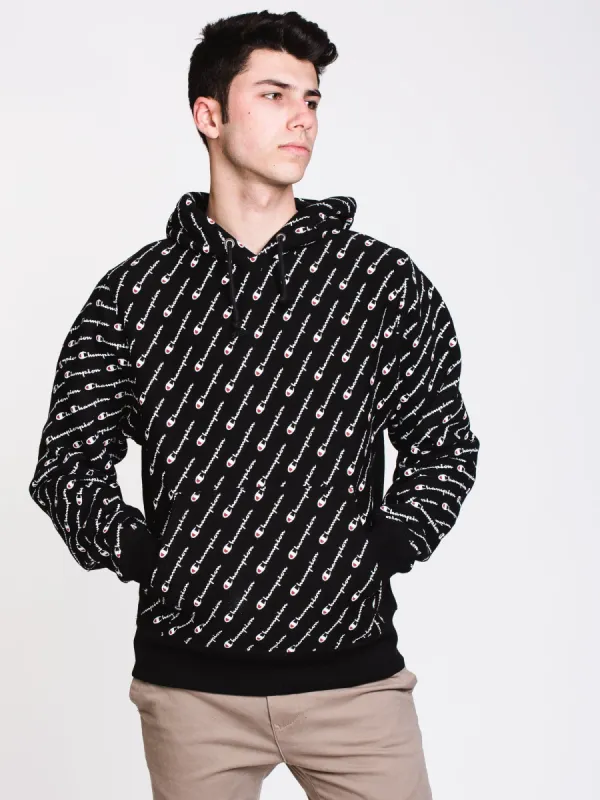 MENS REV PULL OVER ALL OVER PRINT HOODIE- BLACK - CLEARANCE sold by Boathouse