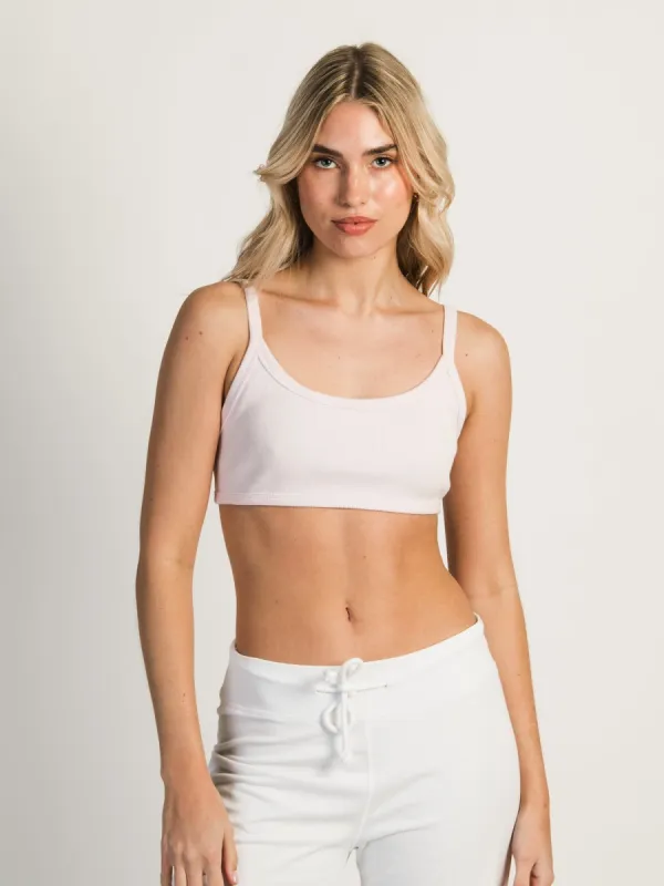 HARLOW RIBBED OPEN BACK BRALETTE - BABY PINK - CLEARANCE sold by Boathouse