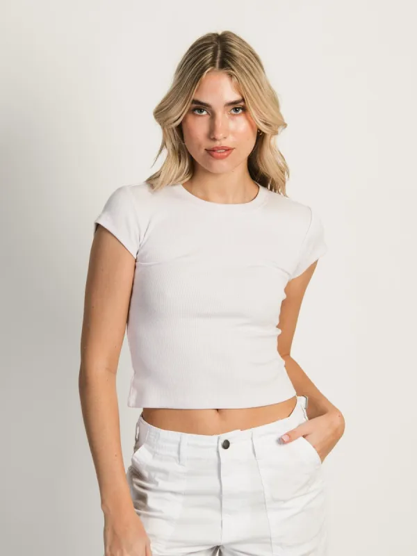 HARLOW RIBBED BABY TEE - LILAC - CLEARANCE sold by Boathouse