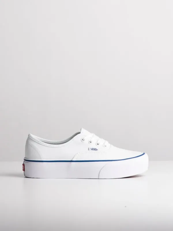 WOMENS VANS AUTHENTIC PLATFORM 2.0 WHITE CANVAS SHOES - CLEARANCE sold by Boathouse