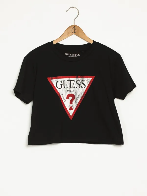 WOMENS CLASSIC LOGO SHORT SLEEVE CROP TEE-BLK - CLEARANCE sold by Boathouse