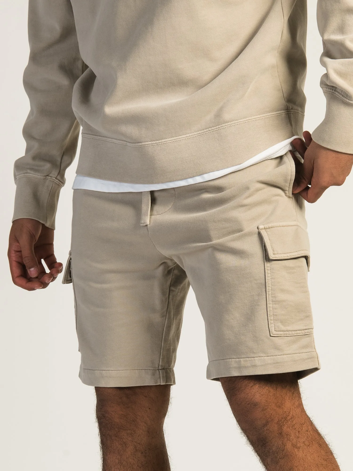 KOLBY GARMENT DYE FRENCH TERRY CARGO SHORT - OATMEAL sold by Kolby product image thumbnail 3