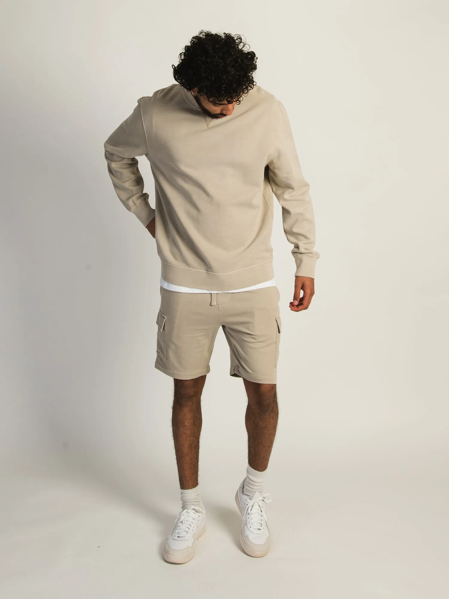 KOLBY GARMENT DYE FRENCH TERRY CARGO SHORT - OATMEAL sold by Kolby product image thumbnail 2