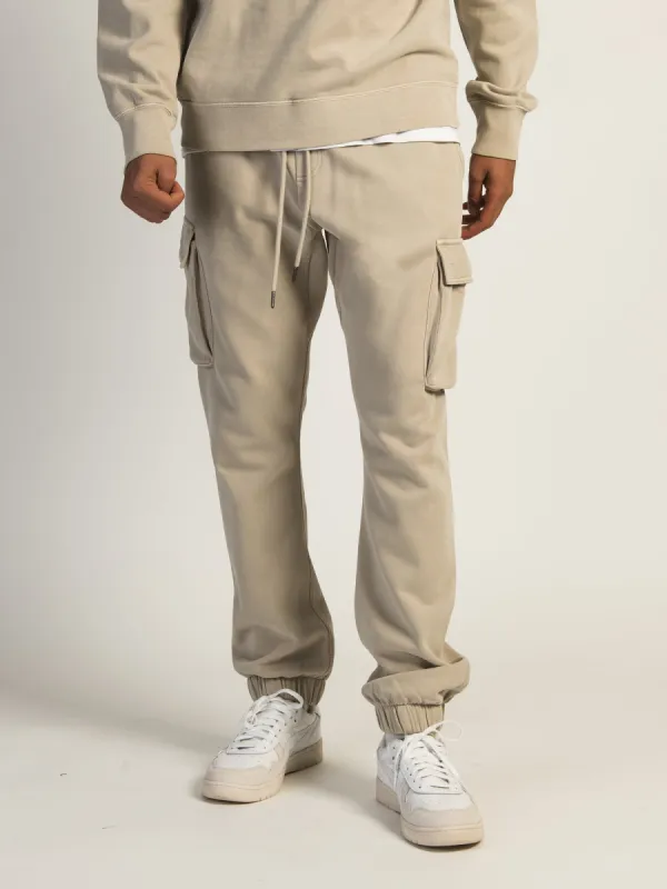 KOLBY PARKER GARMET DYE CARGO JOGGER - OATMEAL sold by Kolby