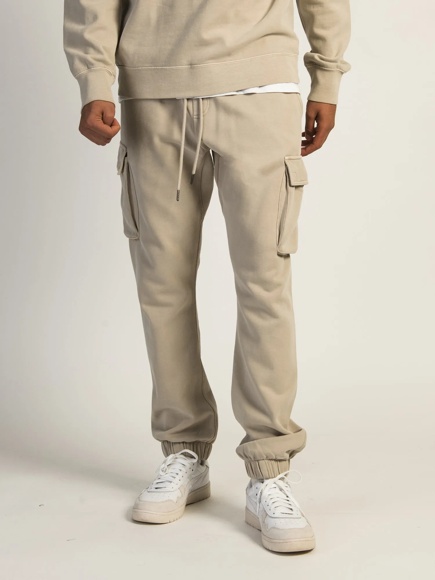 KOLBY PARKER GARMET DYE CARGO JOGGER - OATMEAL sold by Kolby