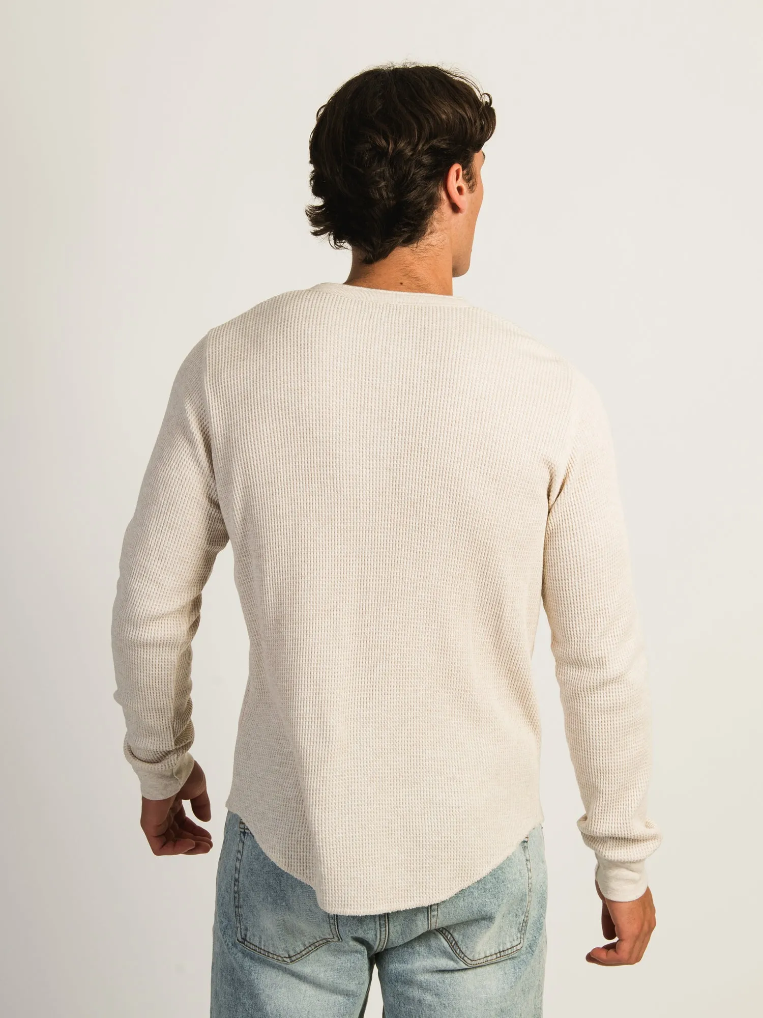 KOLBY WAFFLE HENLEY - OATMEAL sold by Kolby product image thumbnail 2
