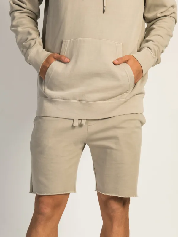 KOLBY GARMENT DYE FRENCH TERRY JOG SHORT - OATMEAL sold by Kolby