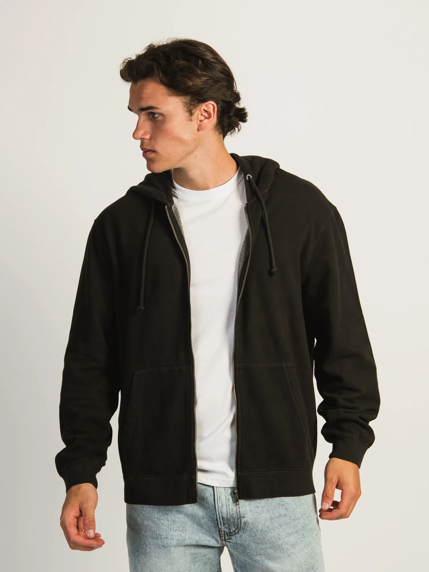 KOLBY PARKER VINTAGE WASH ZIP HOOD - BLACK sold by Kolby