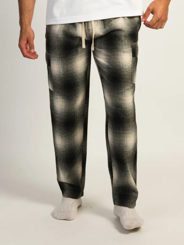 KOLBY THOMAS CARGO PLAID PANT - BLACK sold by Kolby