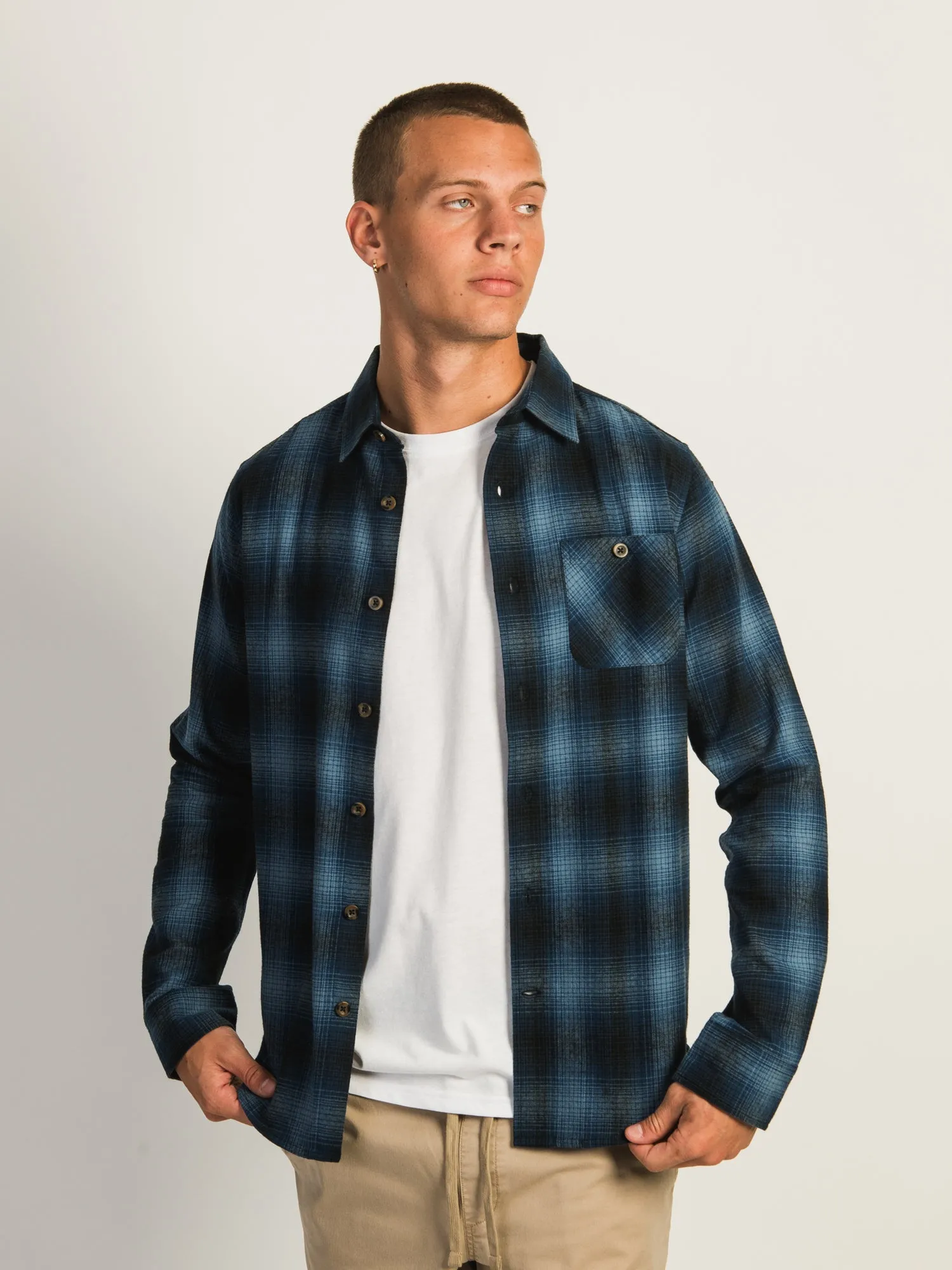 KOLBY CLASSIC BUTTON UP PLAID - BLUE sold by Kolby
