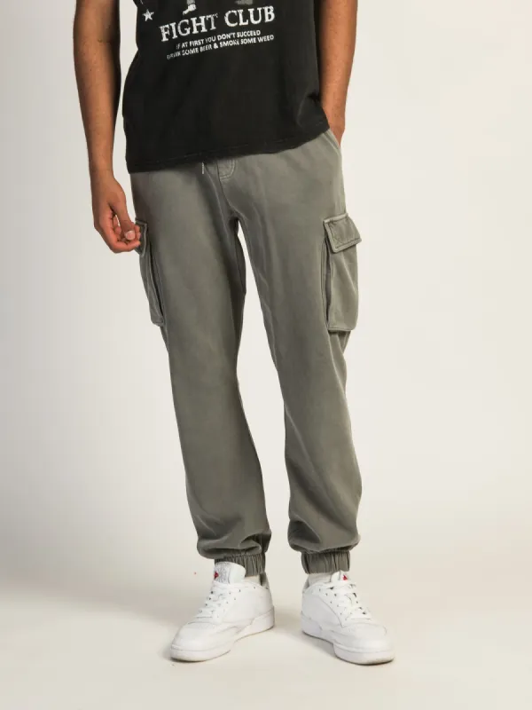 KOLBY PARKER GARMET DYE CARGO JOGGER - LIGHT GREY sold by Kolby