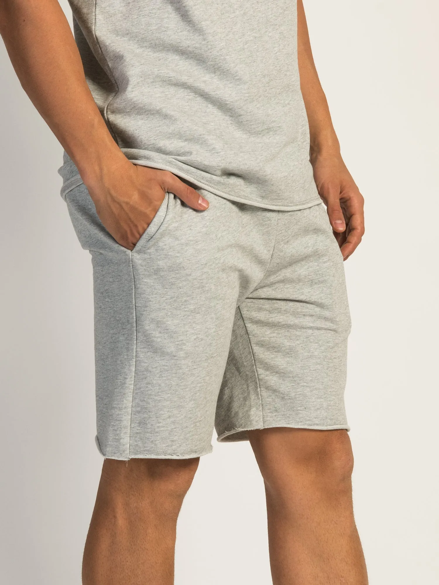 KOLBY GARMENT DYE FR TERRY MELANGE JOG SHORT - GREY MELANGE sold by Kolby product image thumbnail 3