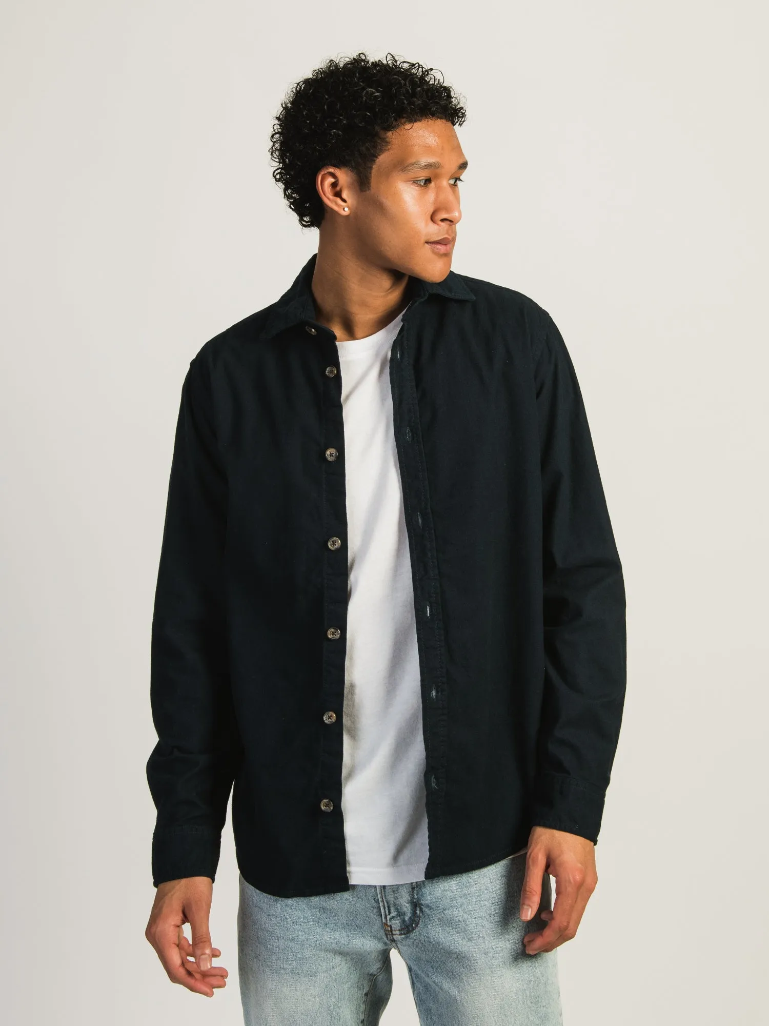 KOLBY EVERYDAY FLANNEL BUTTON UP - NAVY sold by Kolby