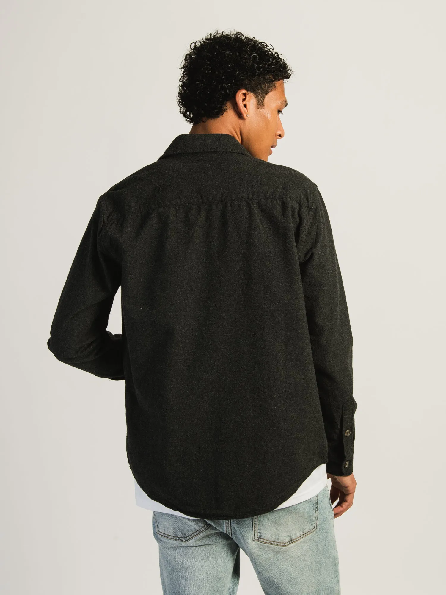 KOLBY EVERYDAY FLANNEL BUTTON UP - DARK GREY sold by Kolby product image thumbnail 2