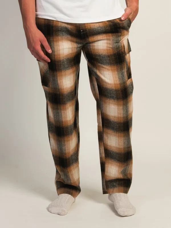 KOLBY THOMAS CARGO PLAID PANT - GOLD sold by Kolby