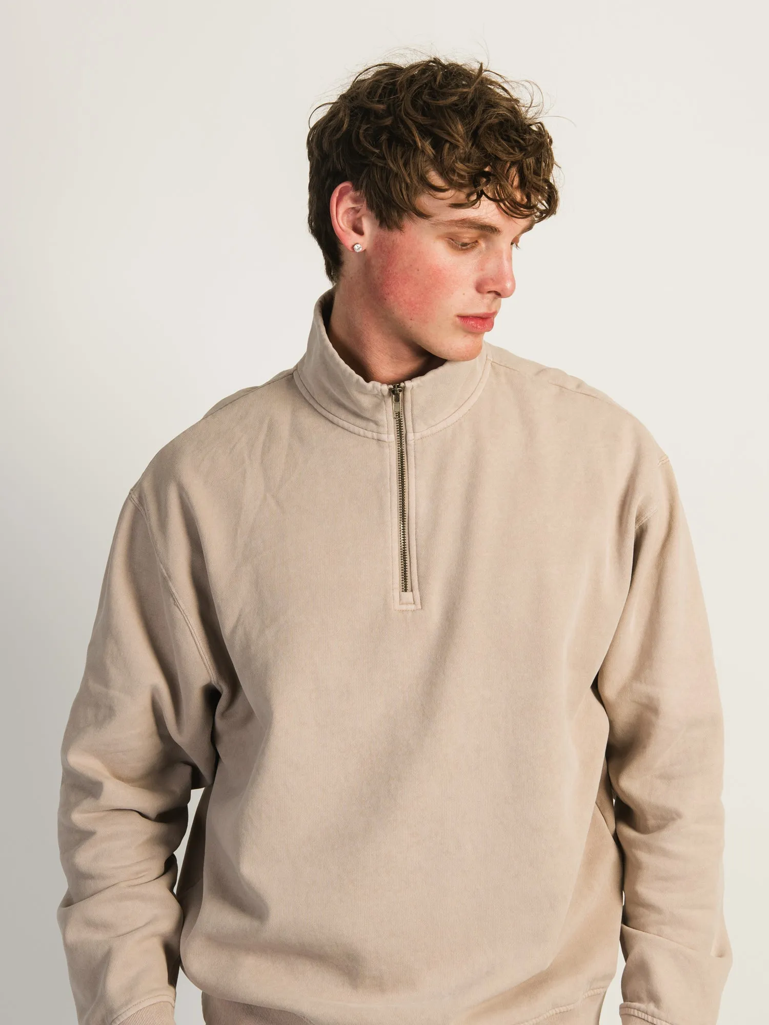 KOLBY RELAXED FIT QUARTER ZIP - PEBBLE sold by Kolby product image thumbnail 4