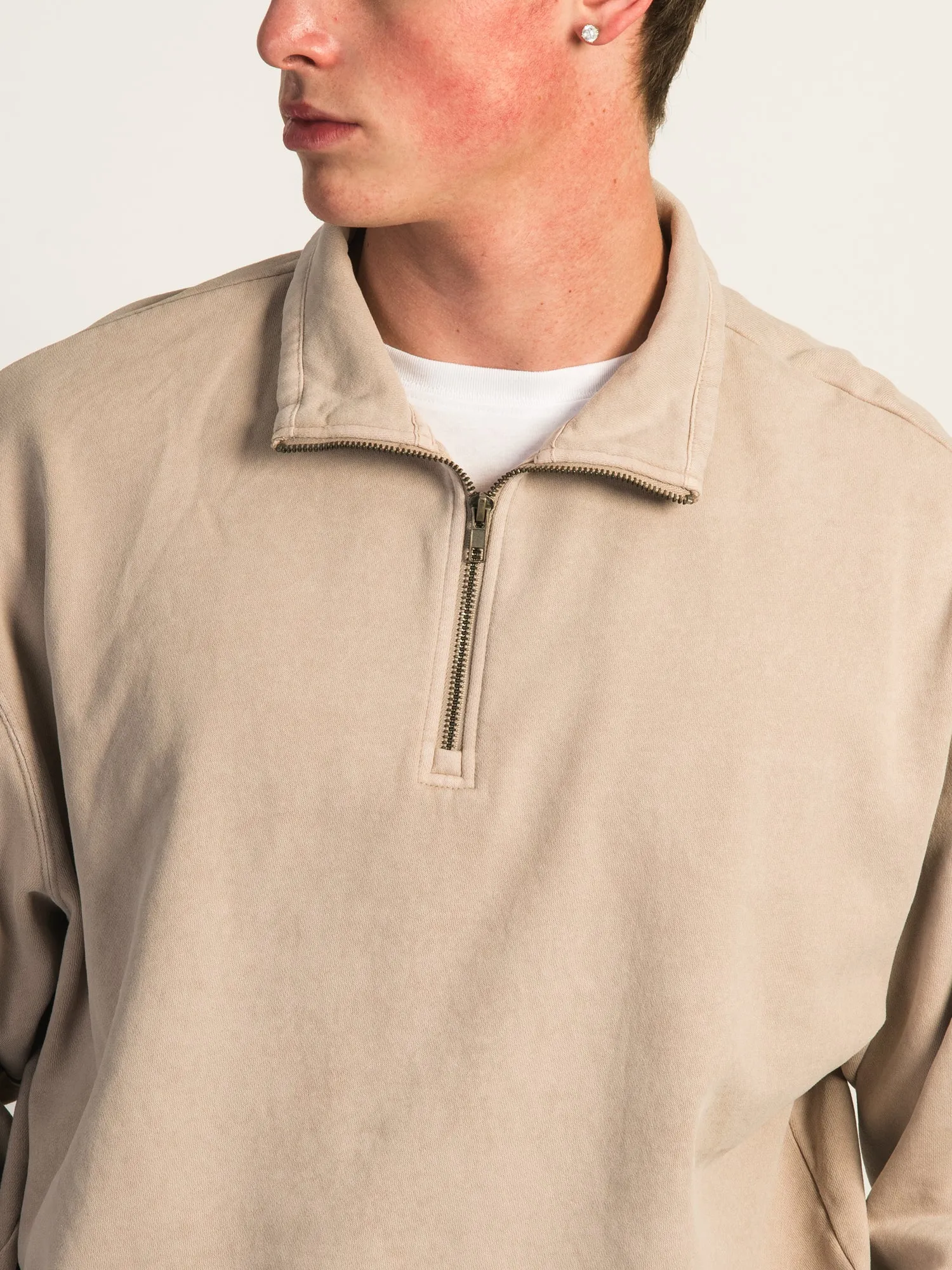 KOLBY RELAXED FIT QUARTER ZIP - PEBBLE sold by Kolby product image thumbnail 2