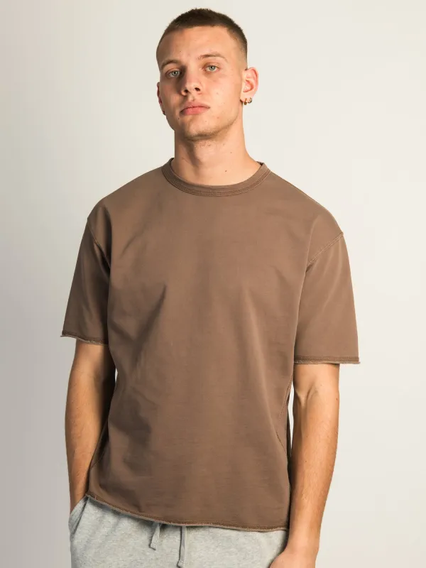 KOLBY OVERSIZED FRENCH TERRY TEE - BROWN sold by Kolby