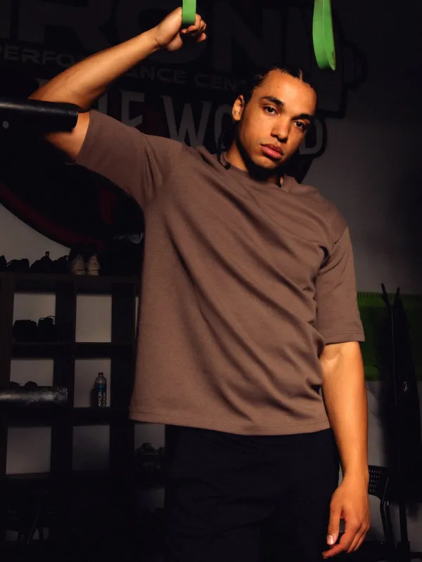 KOLBY KEEP COOL BOXY FIT TEE - BROWN sold by Kolby