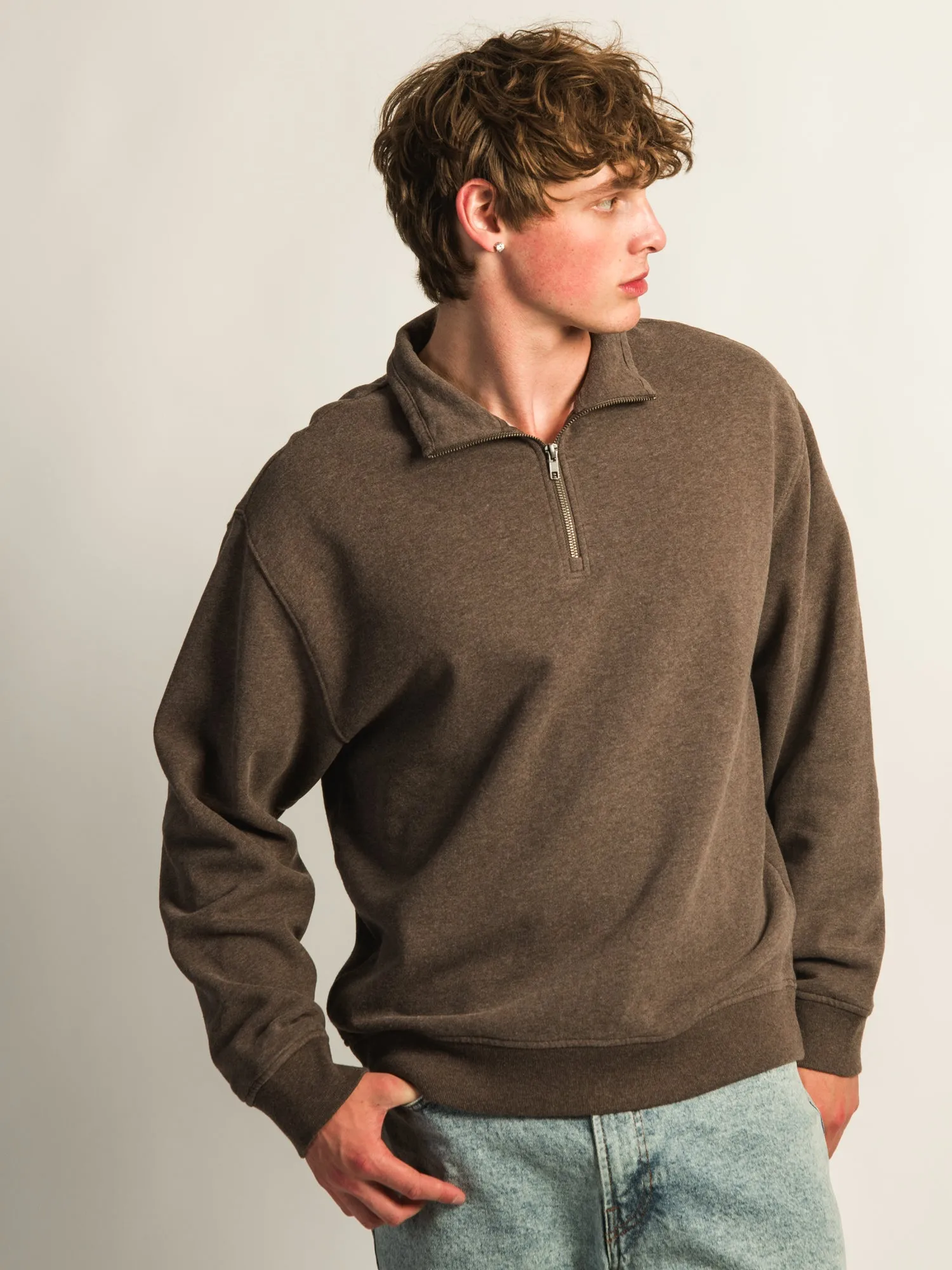 KOLBY RELAXED FIT QUARTER ZIP - CHOCOLATE sold by Kolby product image thumbnail 3
