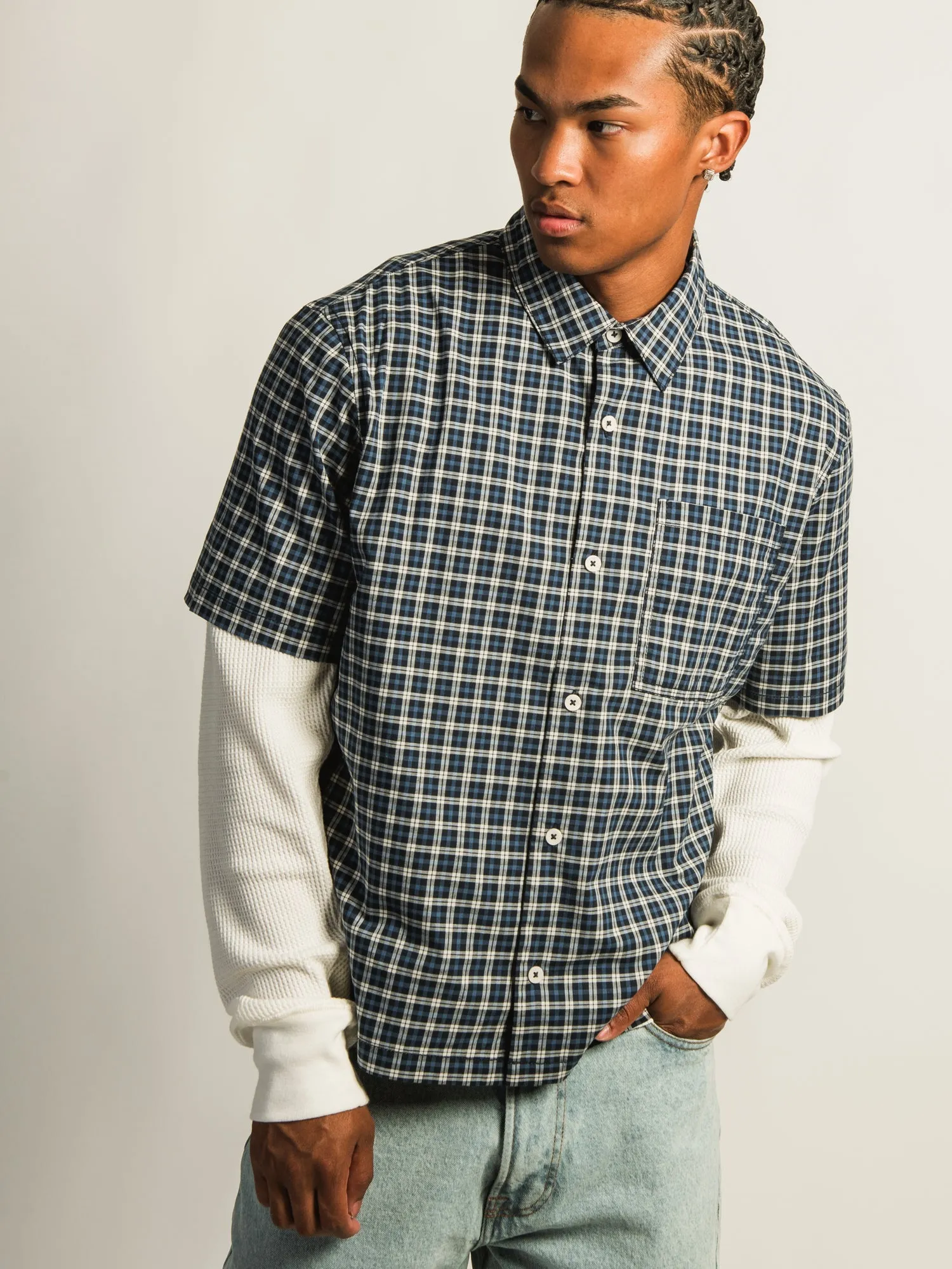 KOLBY BOXY PLAID SHIRT - BLUE sold by Kolby product image thumbnail 4