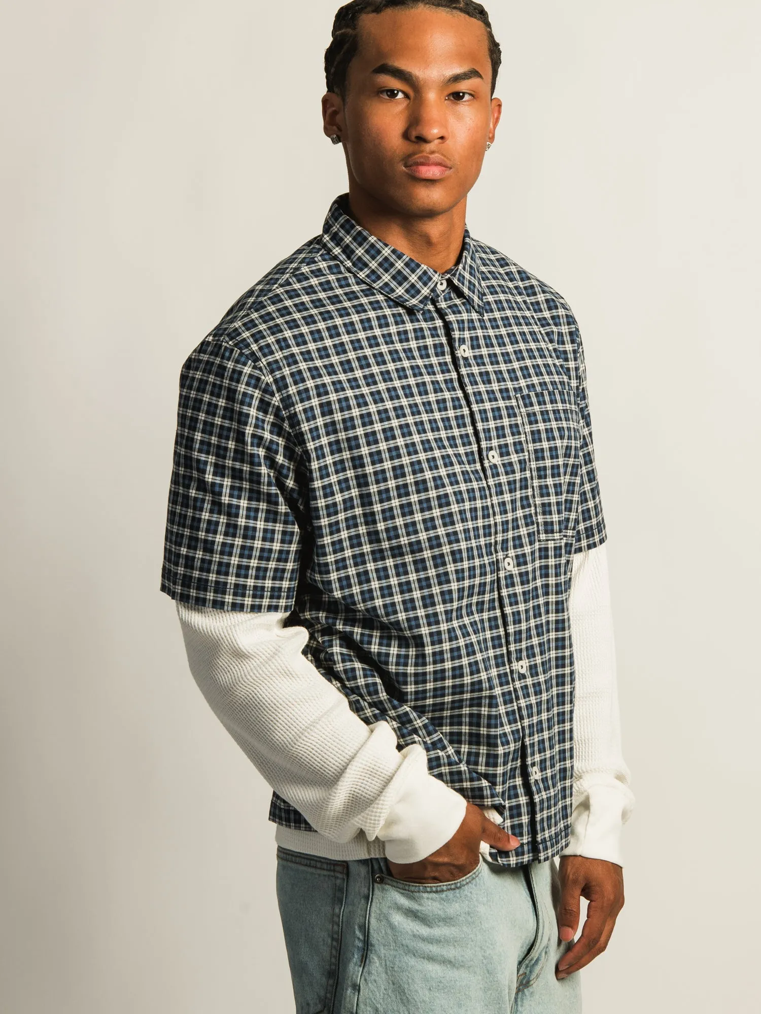 KOLBY BOXY PLAID SHIRT - BLUE sold by Kolby product image thumbnail 5
