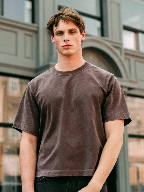 KOLBY SHORT CUT HEAVYWEIGHT TEE - BROWN sold by Kolby