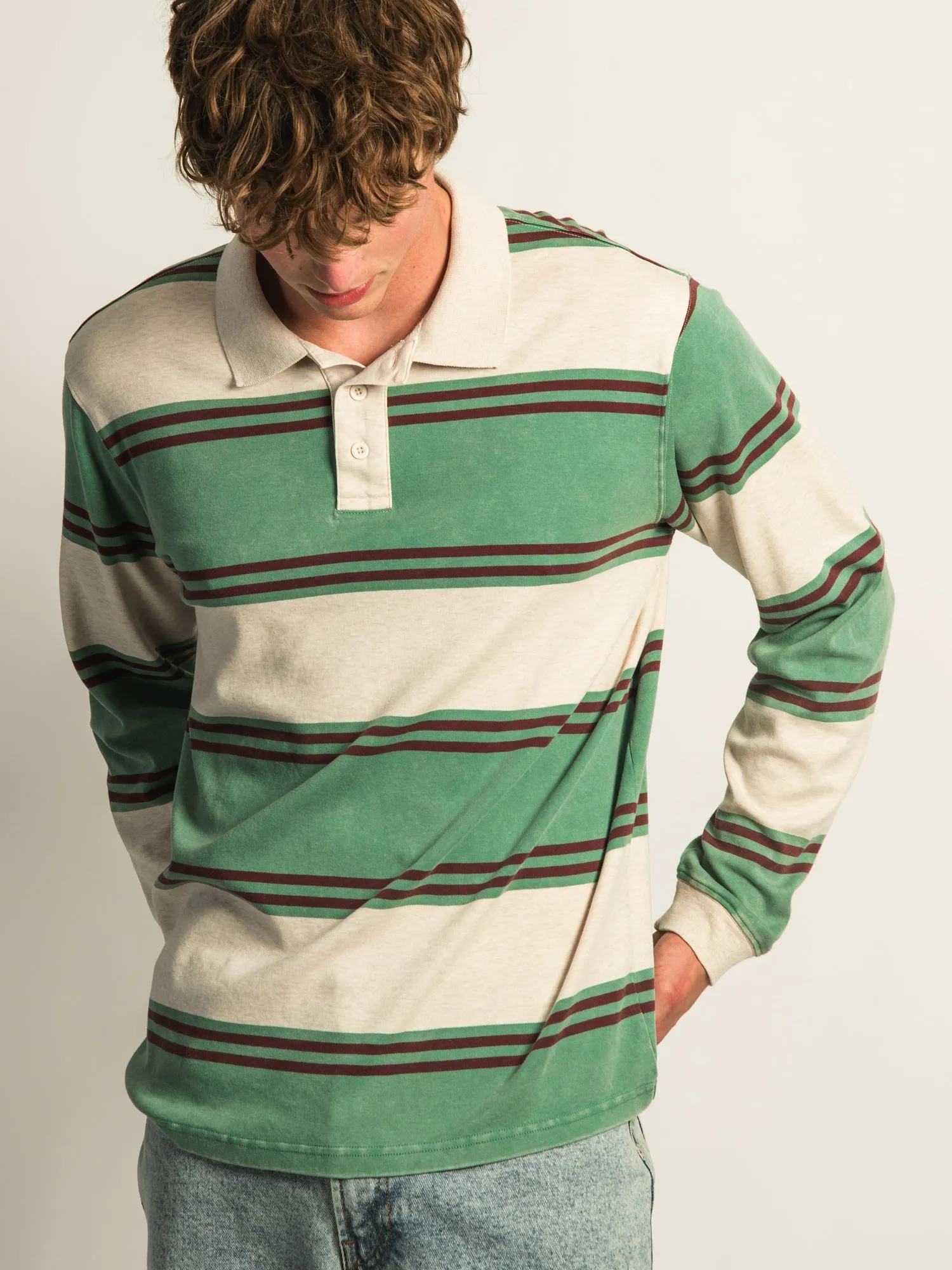 KOLBY LONG SLEEVE RUGBY SHIRT - OATMEAL sold by Kolby product image thumbnail 4
