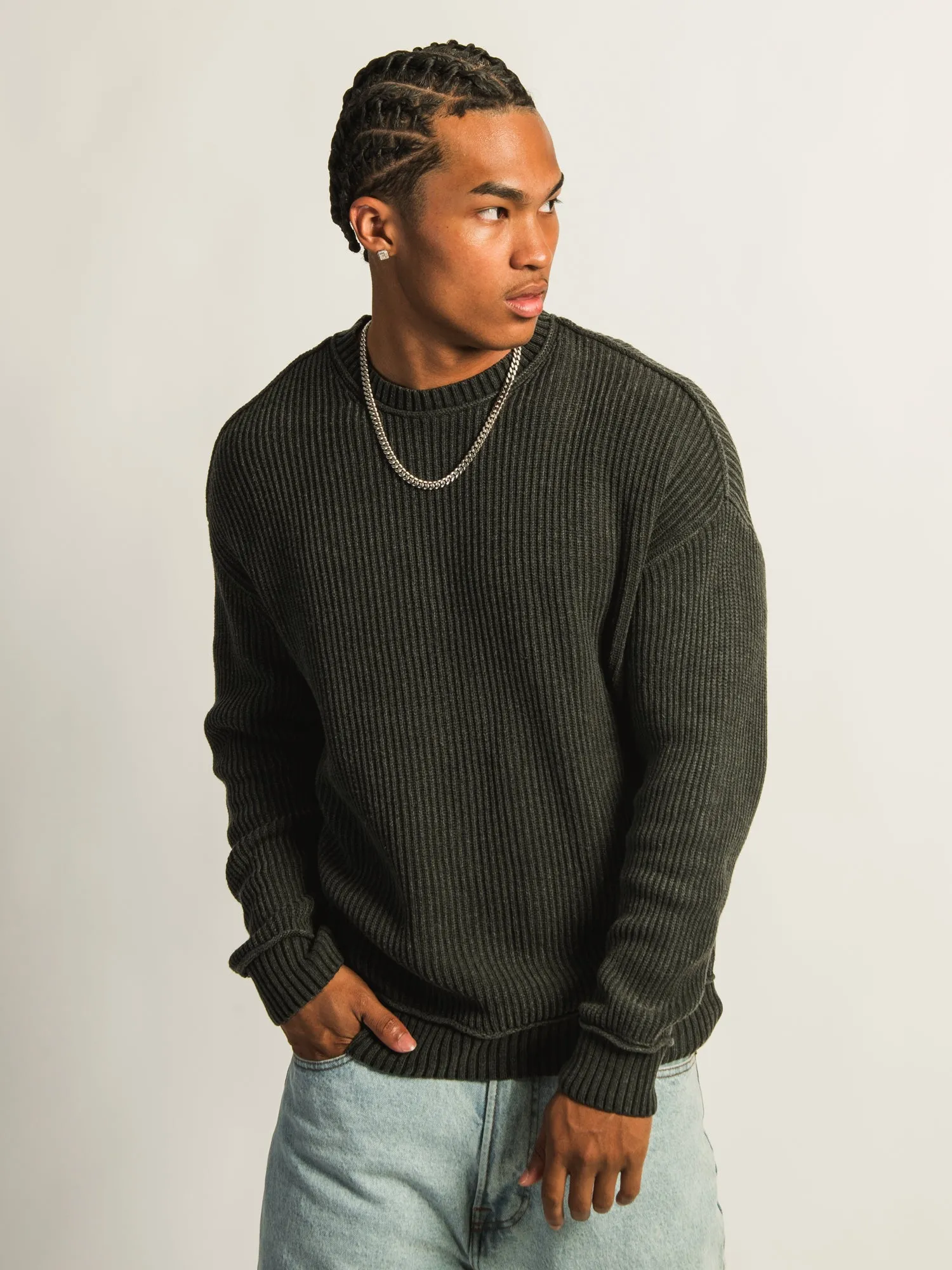 KOLBY RIB KNIT SWEATER - BLACK sold by Kolby product image thumbnail 2