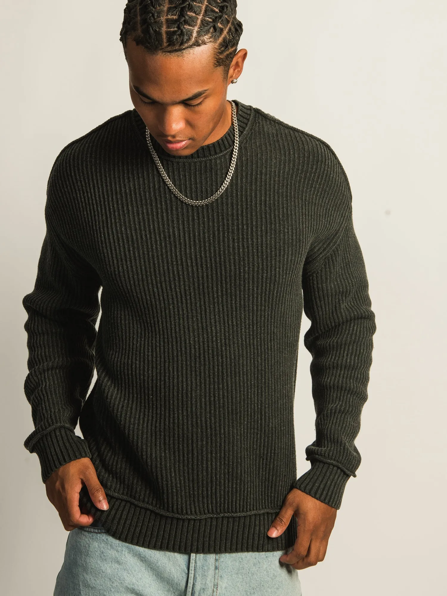 KOLBY RIB KNIT SWEATER - BLACK sold by Kolby product image thumbnail 4
