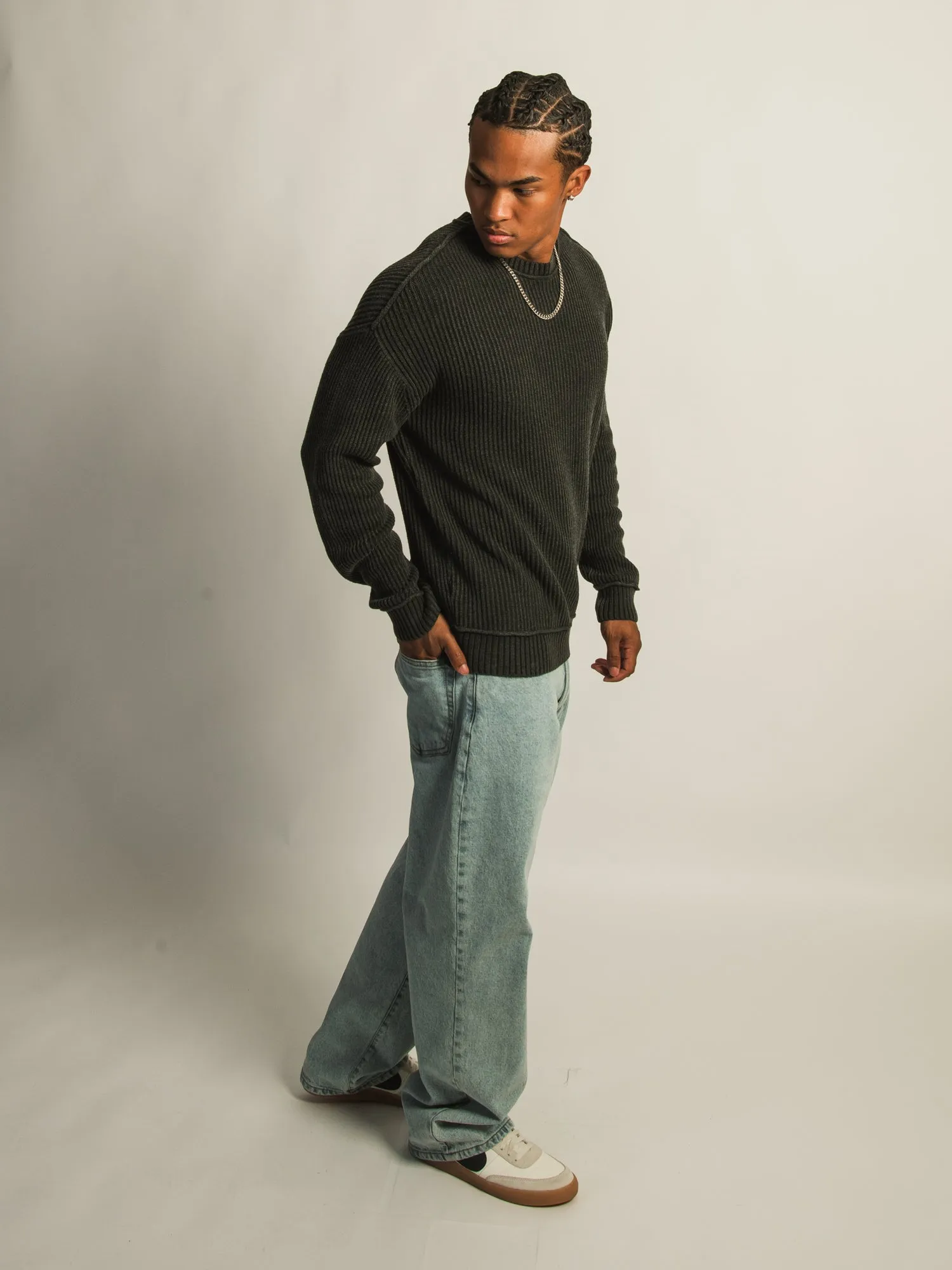 KOLBY RIB KNIT SWEATER - BLACK sold by Kolby product image thumbnail 5