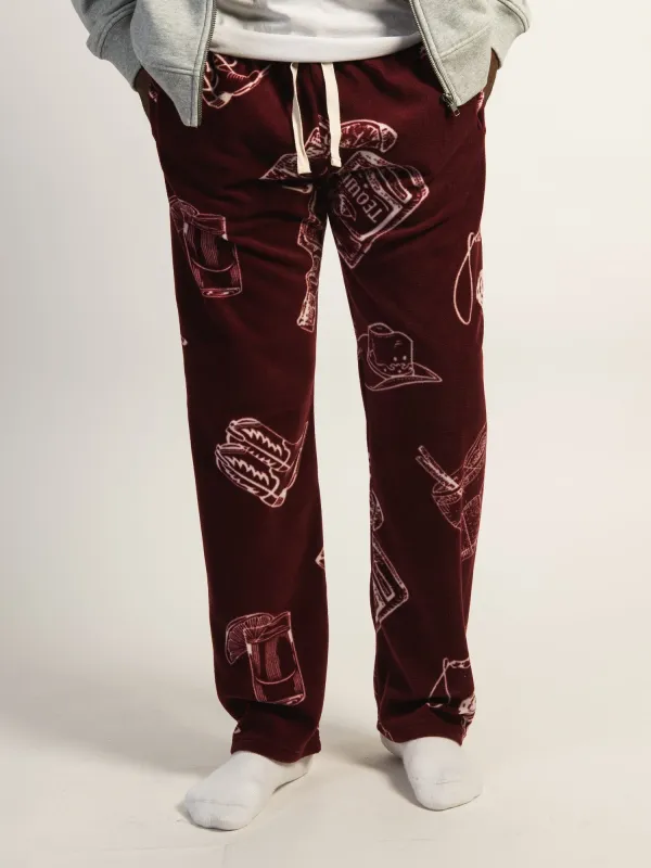 KOLBY PRINTED POLAR PANT - BURGUNDY sold by Kolby