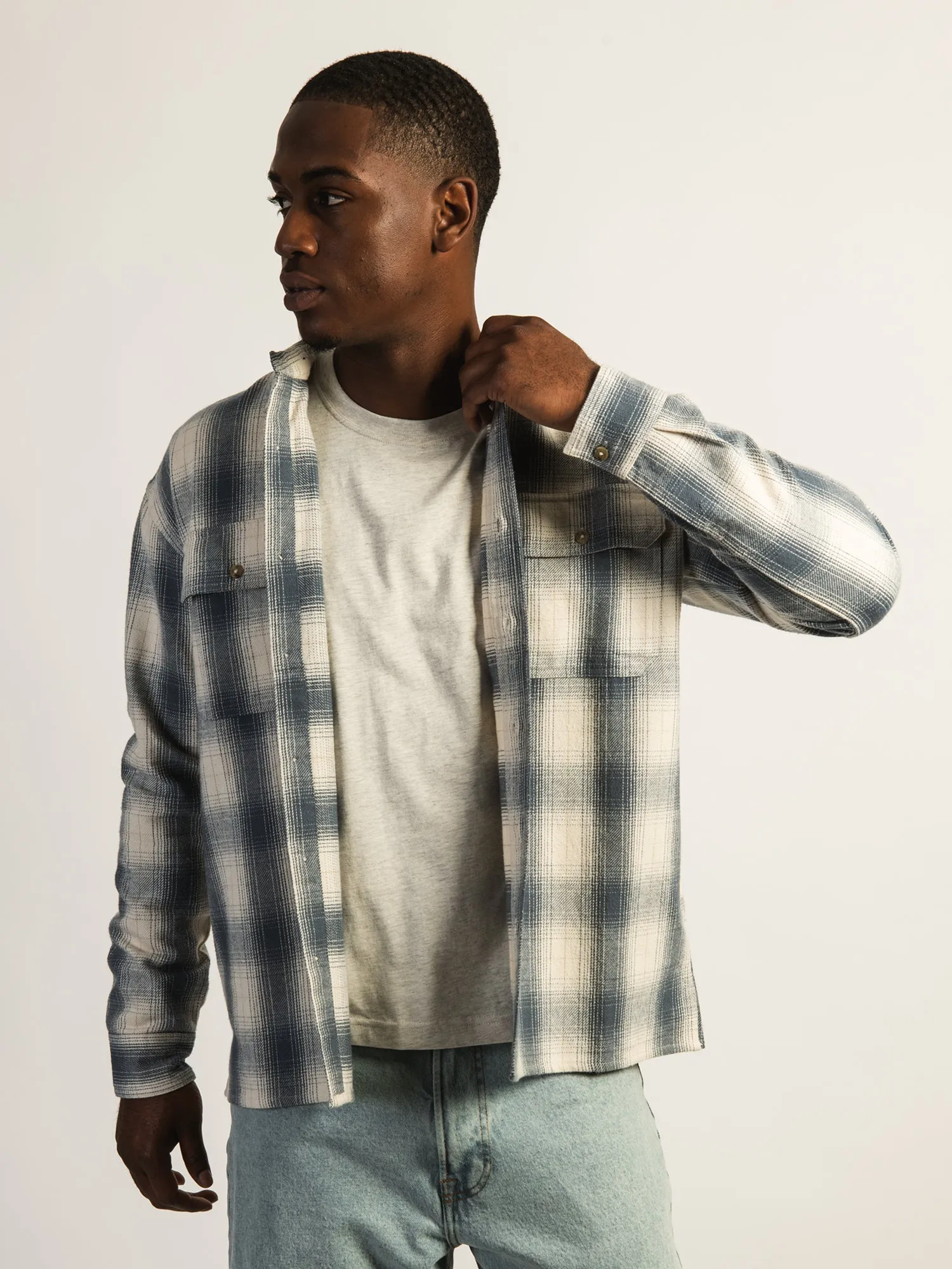KOLBY FLANNEL HOODIE - BLUE sold by Kolby product image thumbnail 5