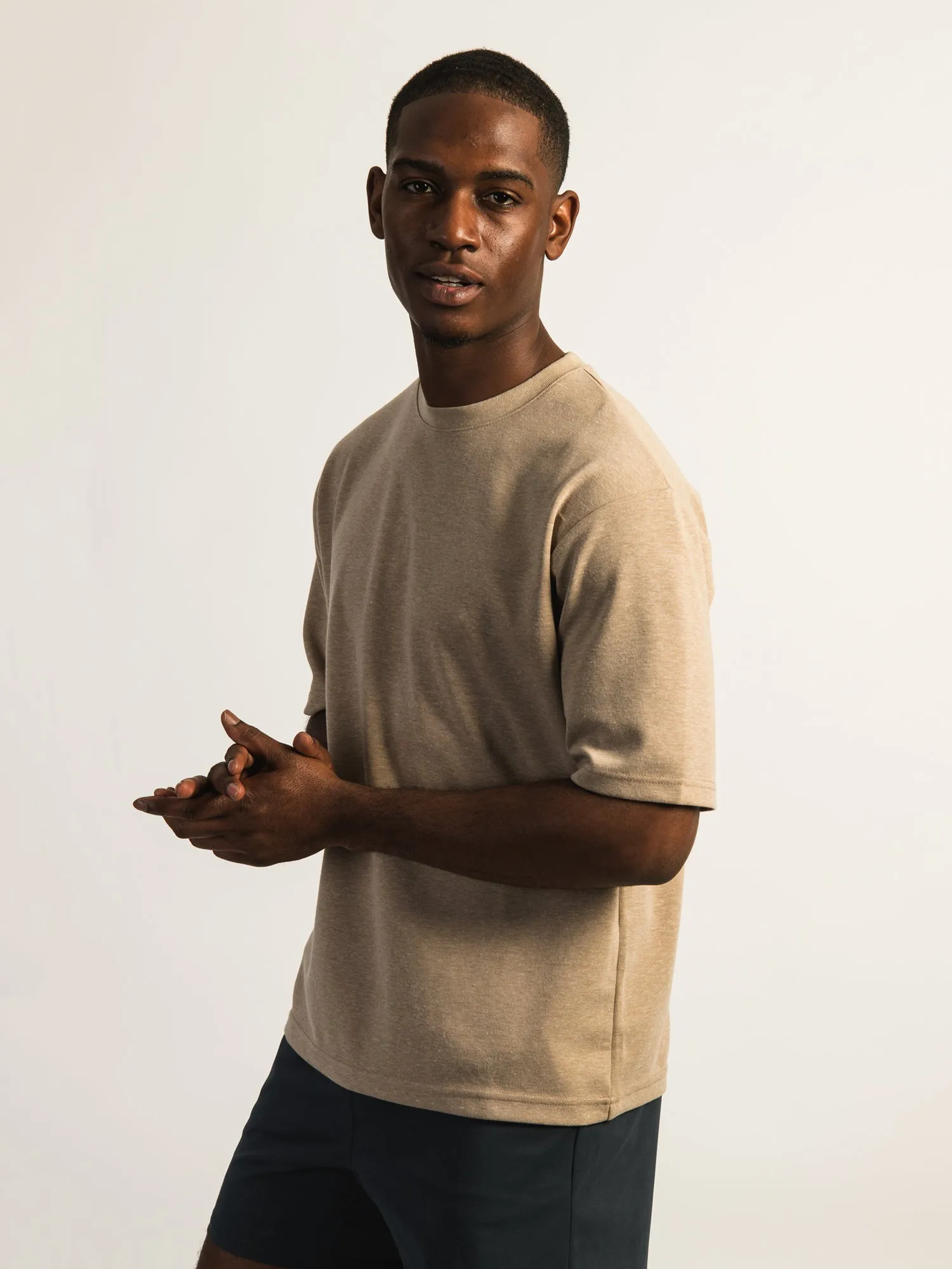 KOLBY KEEP COOL BOXY FIT TEE - HEATHER BROWN sold by Kolby product image thumbnail 3